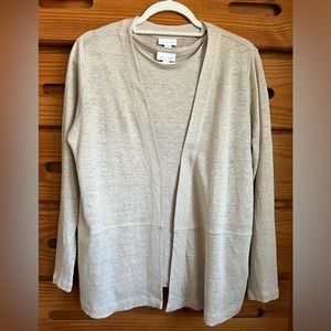 Jjill Love Linen cardigan and sleeveless tank set